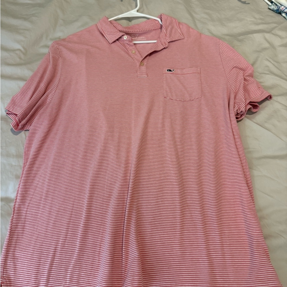 Vineyard Vines Red Striped Polo Shirt